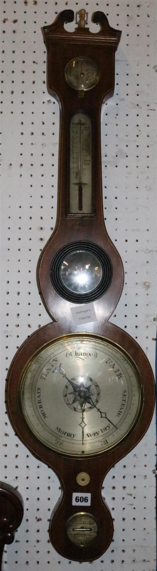 Mahogany wheel barometer